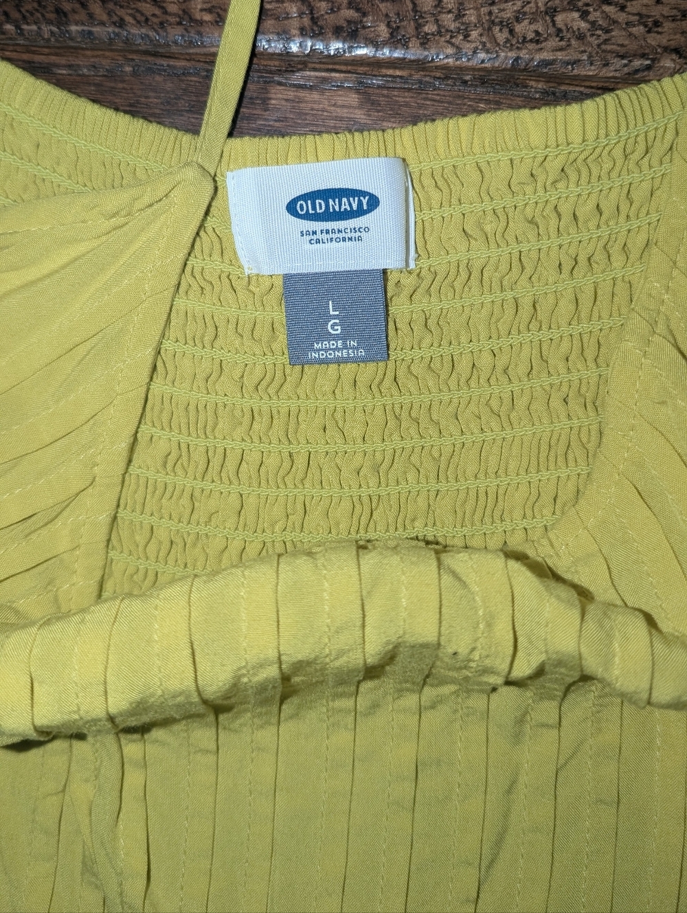 Old Navy Summer Dress Mid Length Spaghetti Strap Bright Yellow Green - Picture 5 of 9